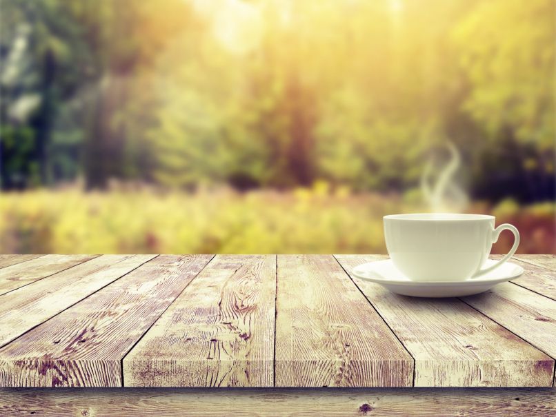 kava, jutro, sonce