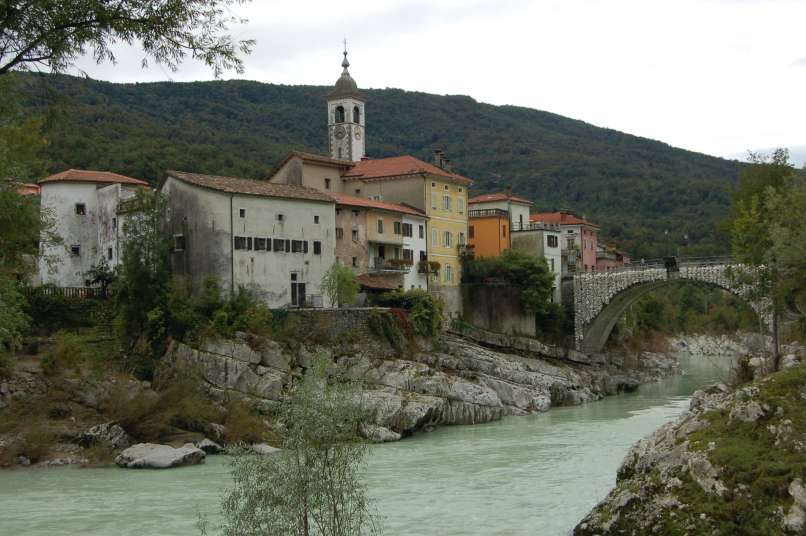 kanal ob soči, soča, most