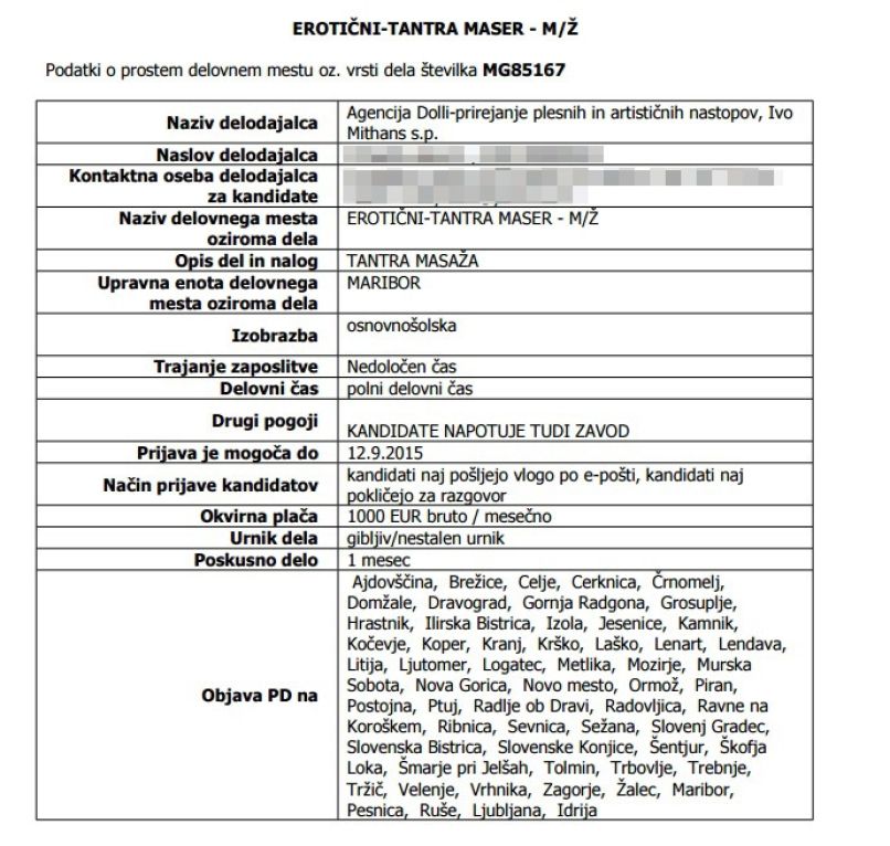 Oglas za erotičnega maserja