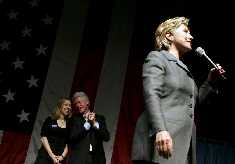 Chelsea, Bill, Hillary Clinton