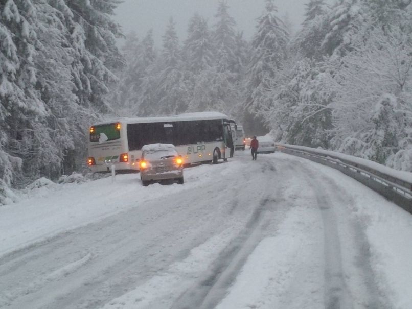 avtobus, sneženje