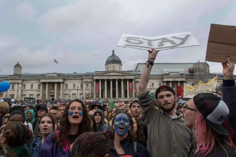 protest proti izstopu iz EU v Londonu