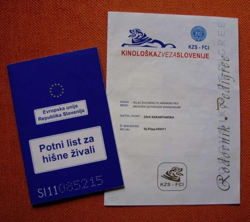 potni list za živali 