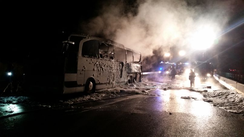 požar avtobus dolenjska avtocesta