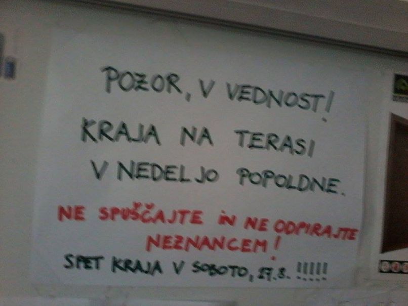 vikend kraje oblačil, opozorilo