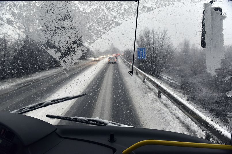 sneg, sneženje, volan, avtobus