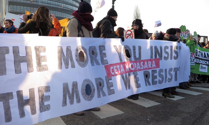 sporazum CETA, protest, evropski parlament, Strasbourg
