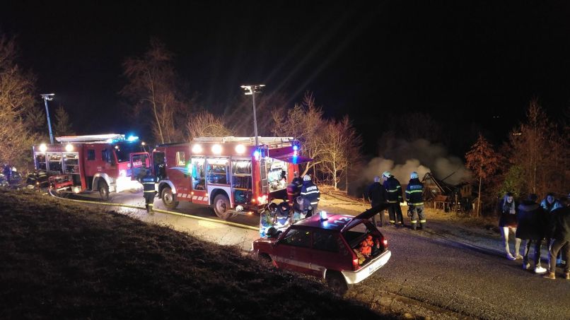 požar, Sladki Vrh, gasilci