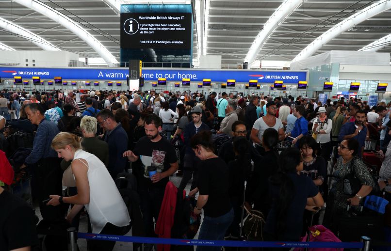 letališče Heathrow, London, potniki, gneča, British Airways
