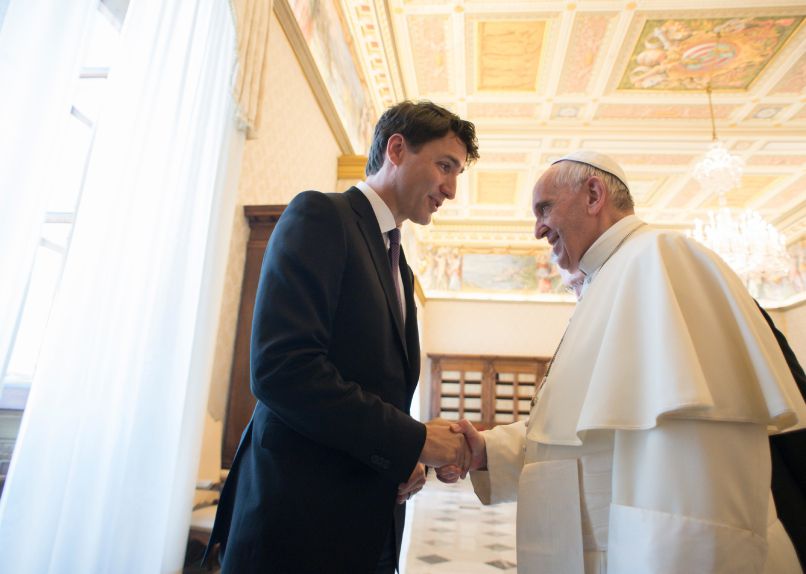 Justin Trudeau, papež Frančišek