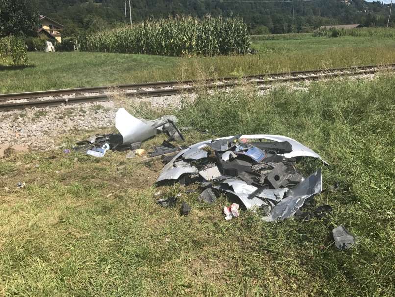 Bistrica ob Dravi, nesreča, vlak, deli vozila
