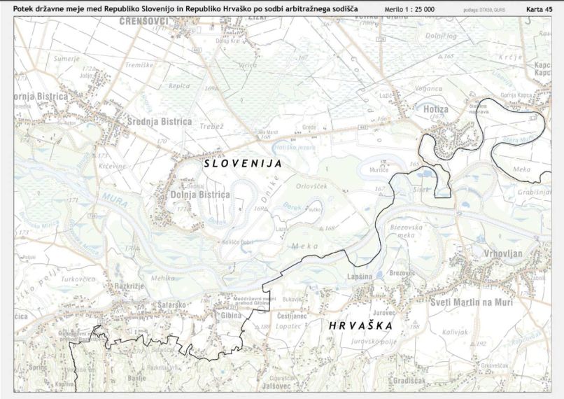 državna meja, Slovenija, Hrvaška, Razkrižje, Hotiza, arbitraza