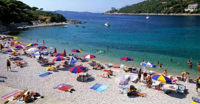 lapad, dubrovnik, plaža, hrvaška obala