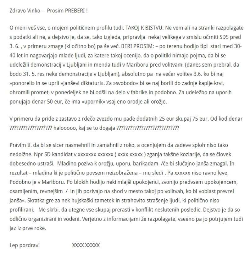 pismo policijskega šefa