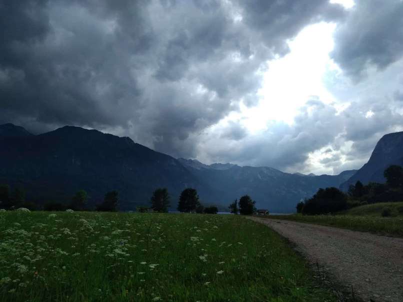 bohinj, stara fužina, bohinjsko jezero, oblačno, 22.7.2018