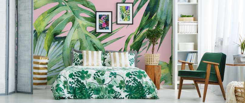 Bedroom under palm trees