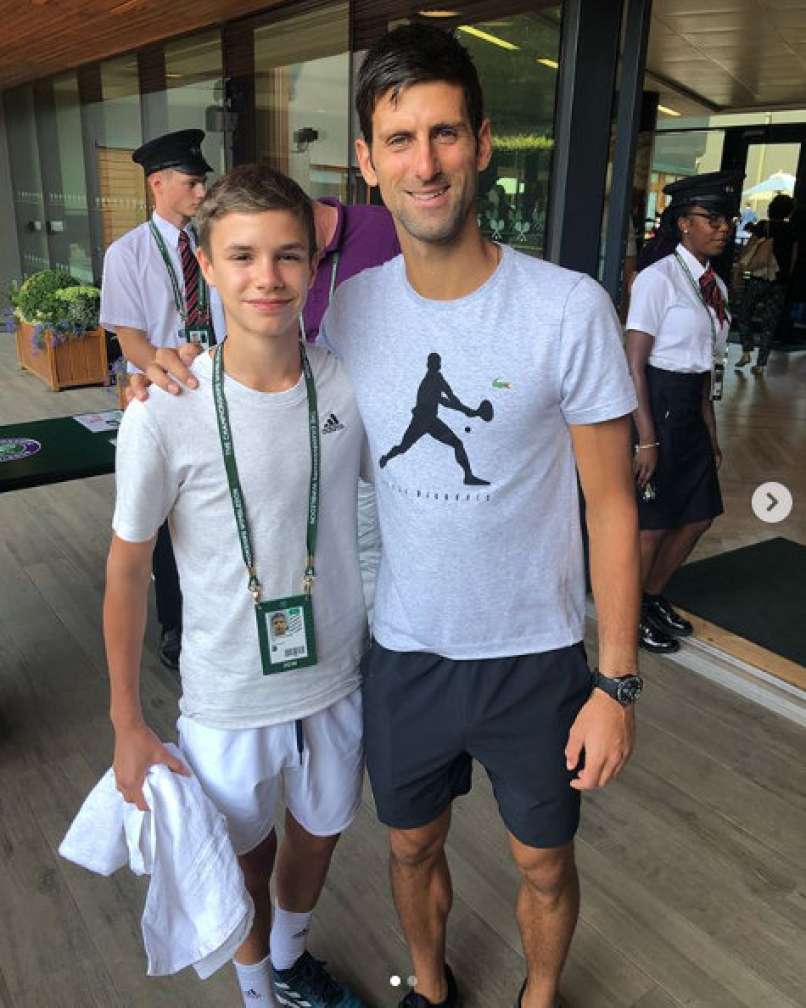 Romeo Beckham in Novak Đoković