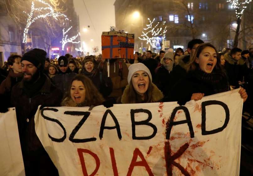 madžarska, protesti,