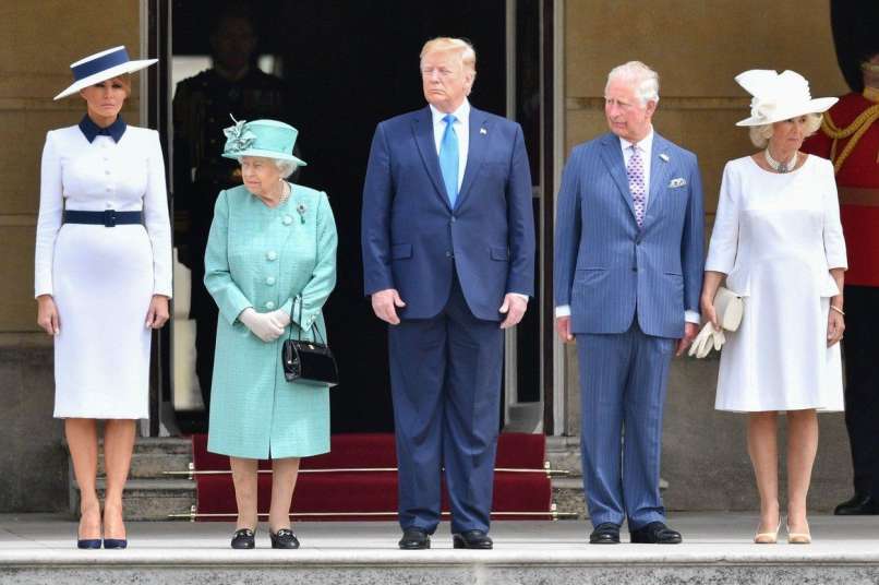 melania, elizabeta, donald trump, charles, camilla