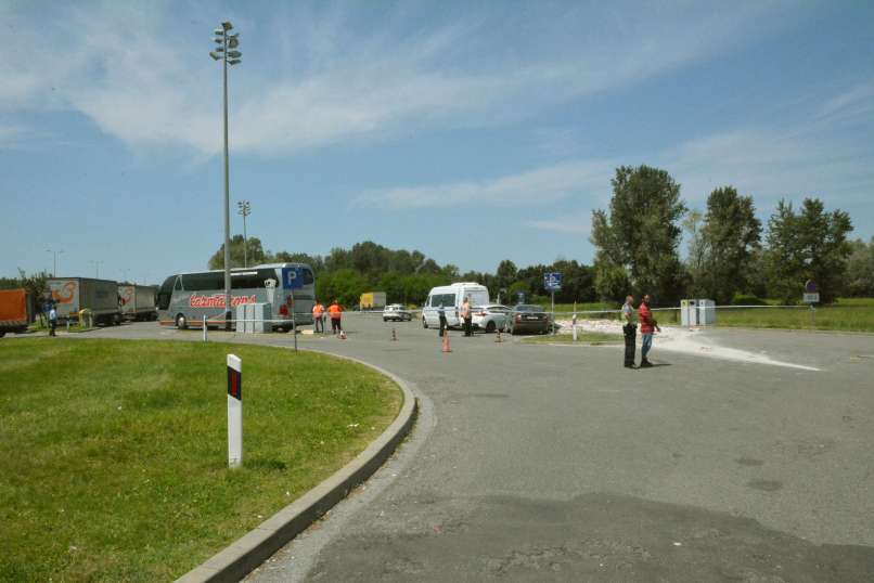 Hrvaška, avtocesta A3 Novska - Okučani, počivališče, nesreča