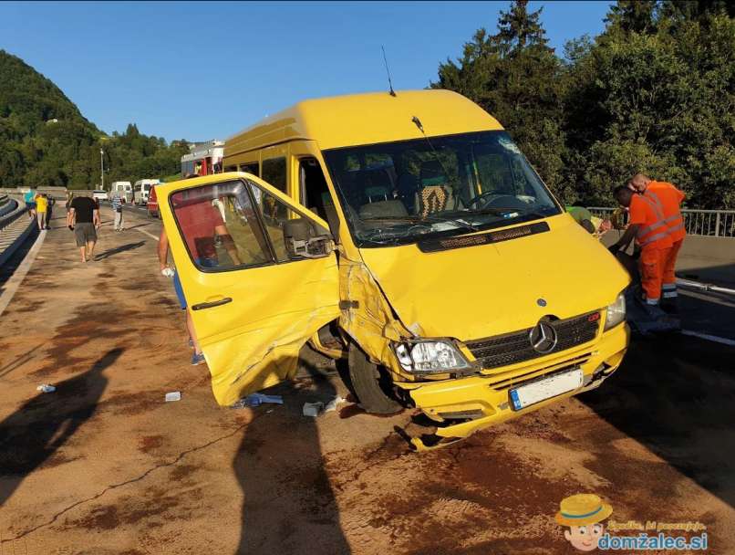 viadukt petelinjek, prometna nesreča, kombi