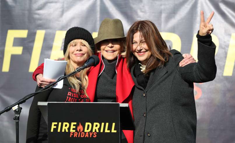 podnebni-protesti,Rosanna Arquette, Jane Fonda, Catherine Keener