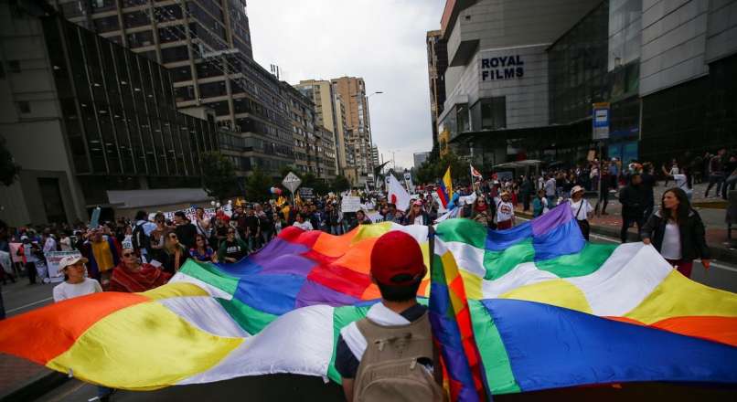 protesti, kolumbija, bogota