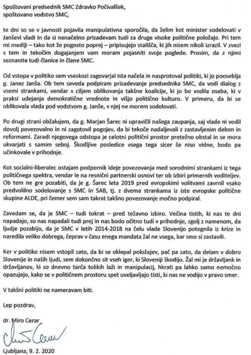cerarjevo pismo