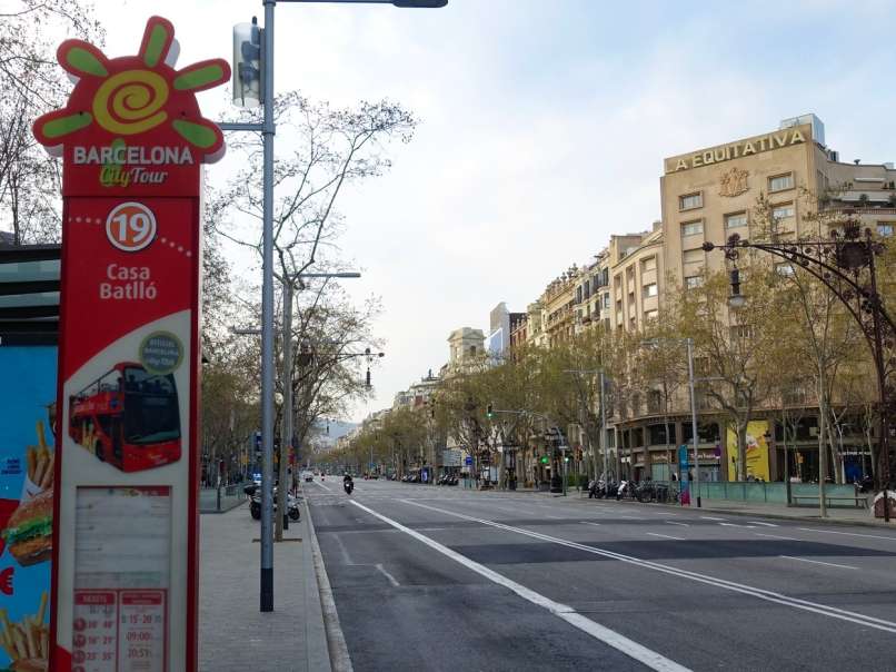 barcelona, španija, ulice, koronavirus