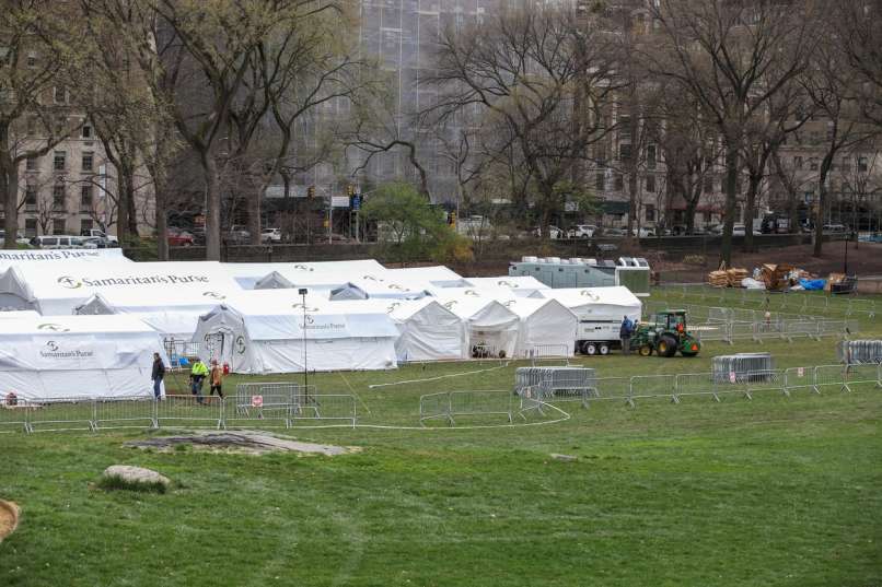 new york, začasna terenska bolnišnica, koronavirus