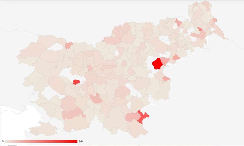 tevilo okuženih na 100.000 prebivalcev
