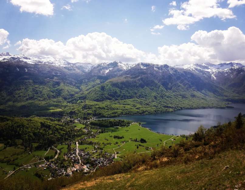 bohinj, pogled s studorja, bohinjsko jezero, stara fužina