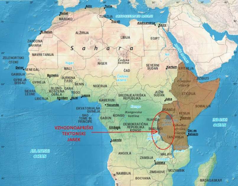afrika, razpad, tektonika