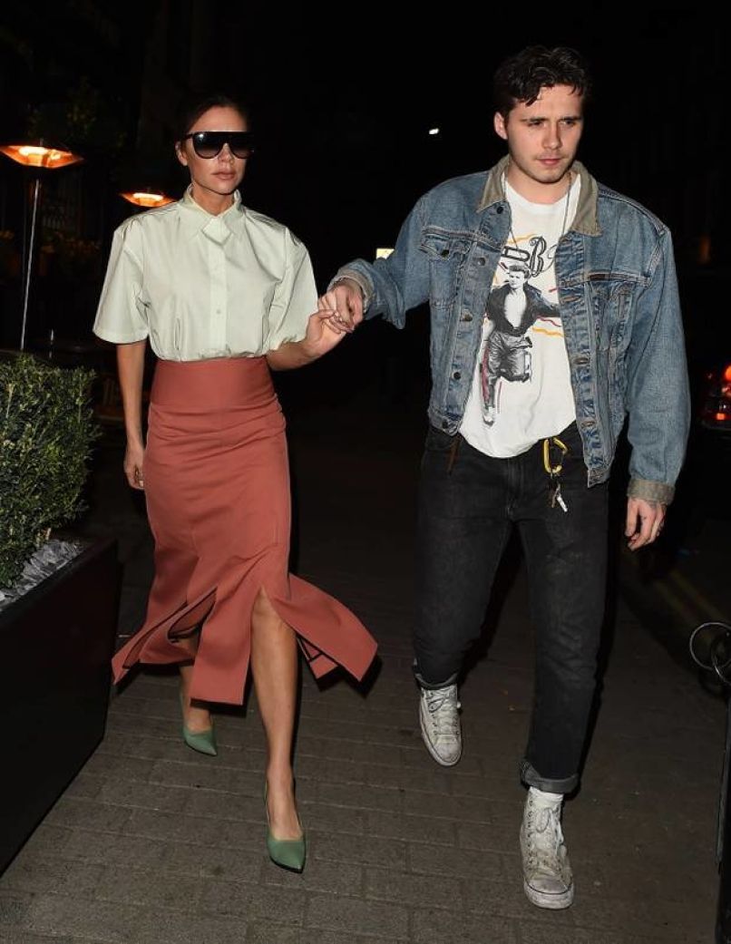 Brooklyn Beckham in mama Victoria