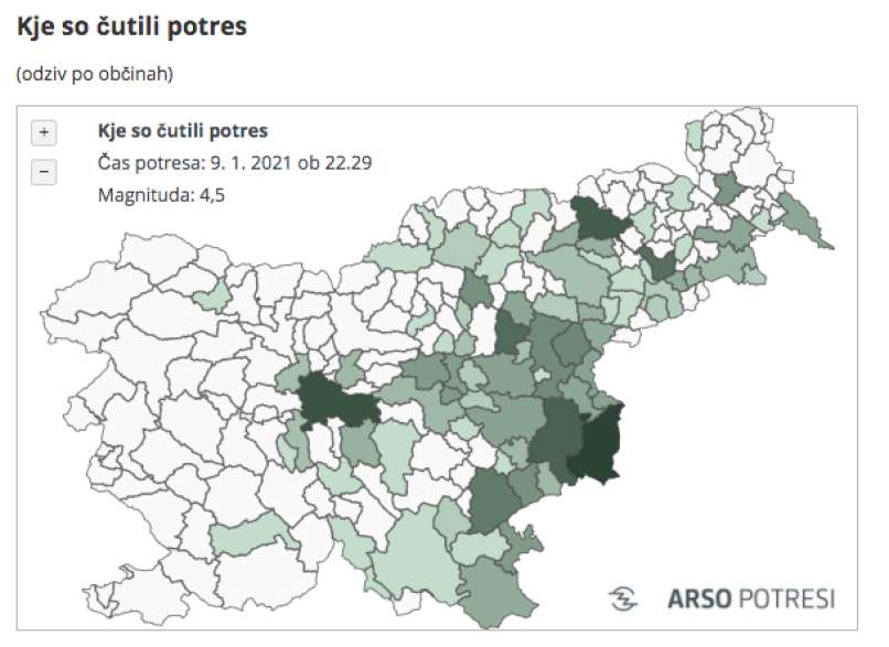 potres, arso