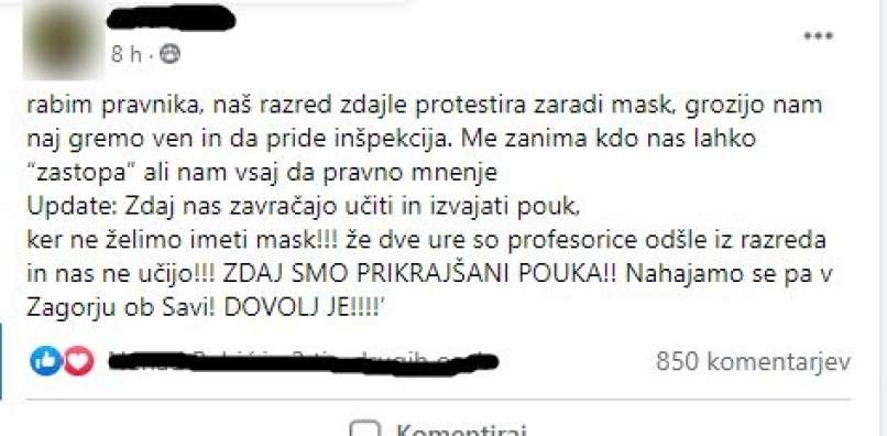 šola, maske