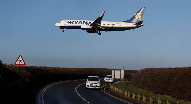 ryanair, letalo, pristanek