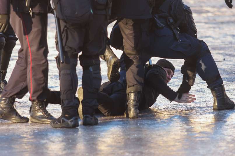 aretacija, protivojni protest, sankt peterburg