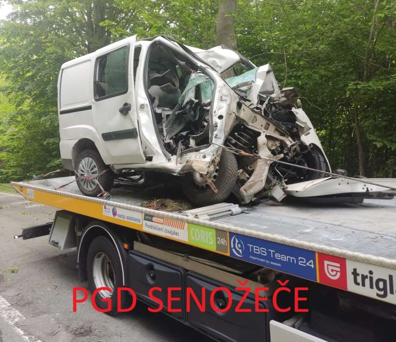 senožeče, kombi, prometna-nesreča, drevo