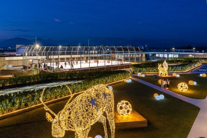 Drsališče je pod čarobnim nebom veliko kar 1000 m2 in ima 140 m dolge ledene steze