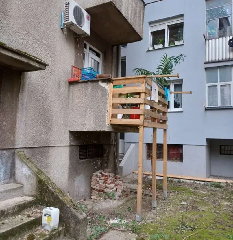 balkon, lesena konstrukcija, zagreb