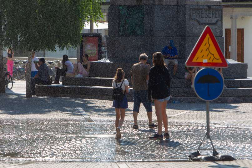 vročina, ljubljana, prešernov trg