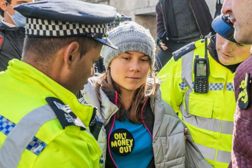 Greta Thunberg, aretacija