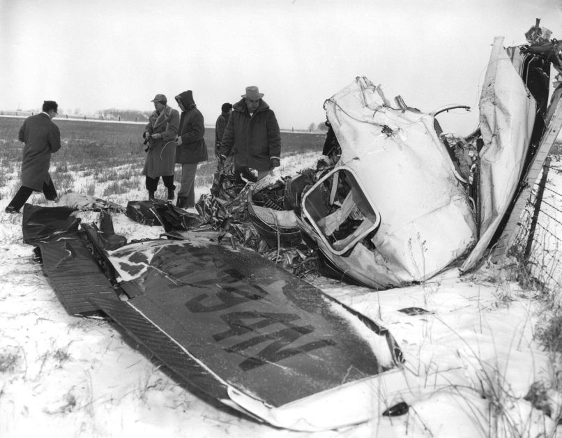 Mesto, kjer je s tremi glasbeniki 3. februarja 1959 strmoglavilo malo letalo