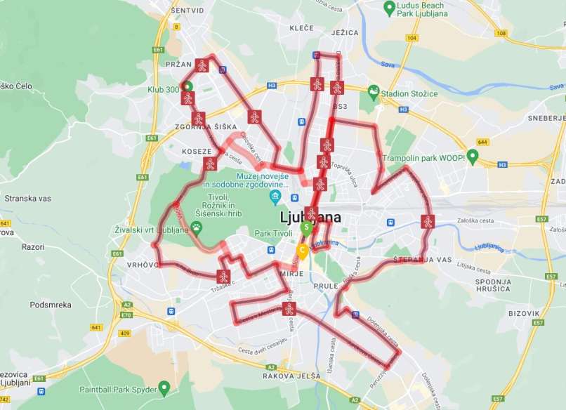 trasa ljubljanskega maratona