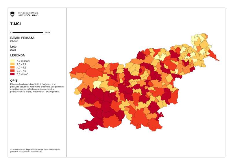 tujci 2023, po občinah, skica