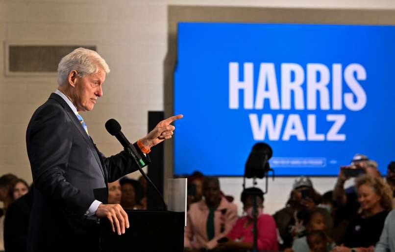 bill clinton, podpora kamali harris, georgia