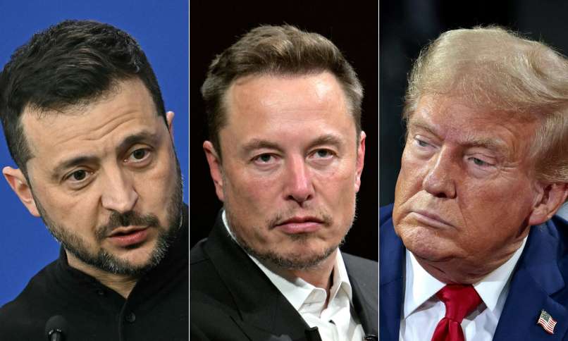 volodimir-zelenski, elon-musk, donald-trump