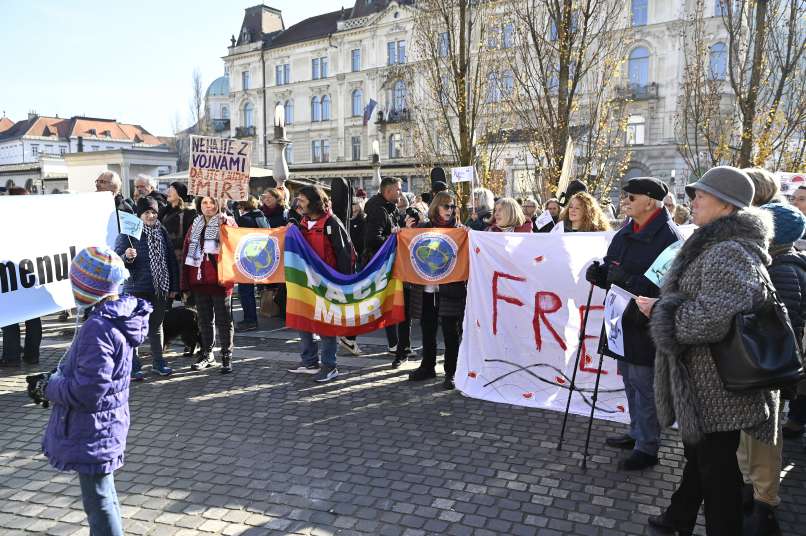 protivojni shod, prešernov trg