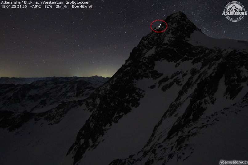 grossglockner, luči, plazalca
